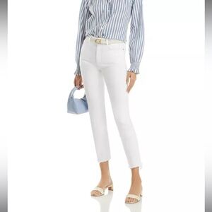 Paige Women’s Cindy High Rise Ankle Straight Jeans in White Size 26